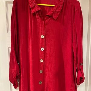 John Mark Scarlet Button-Down Shirt